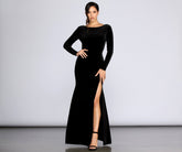 Robe de soirée en velours et perles Everly